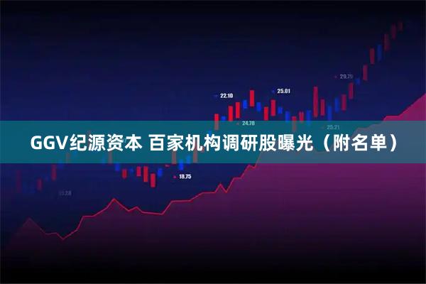 GGV纪源资本 百家机构调研股曝光（附名单）